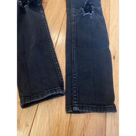 Hollister black distressed highrise crop super skinny classic stretch 1R w25 l26 - Picture 3 of 10